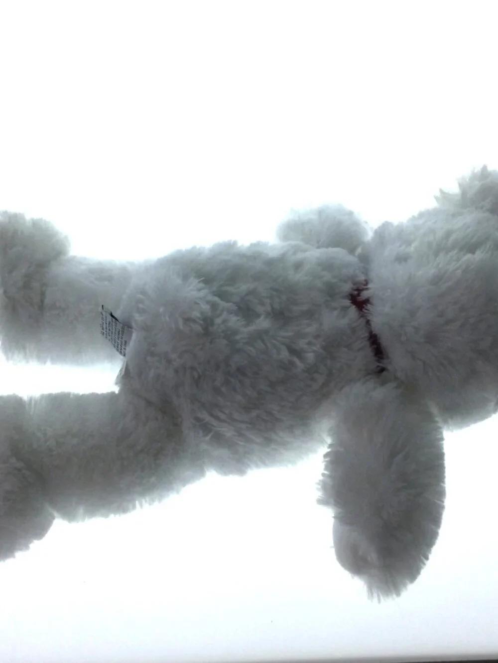 The Petting‎ Zoo Plush White Teddy Bear Polar Bear with Red Ribbon